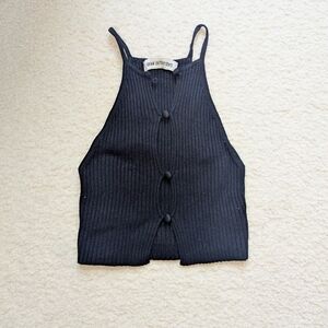 Black Ribbed Urban Outfitters Halter Top